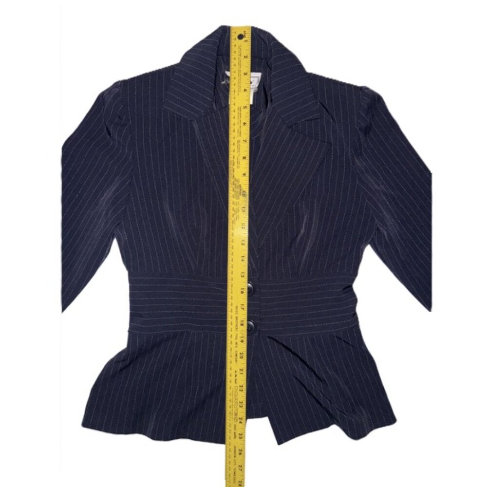 DBY Ltd. Blazer / Jacket - Dark Navy Blue - Pinstriped, Size 3/4 - Picture 6 of 9